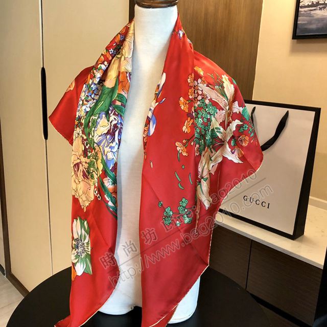 GUCCI圍巾 古馳真絲女絲巾 專櫃同步款女圍巾方巾  llwj6725